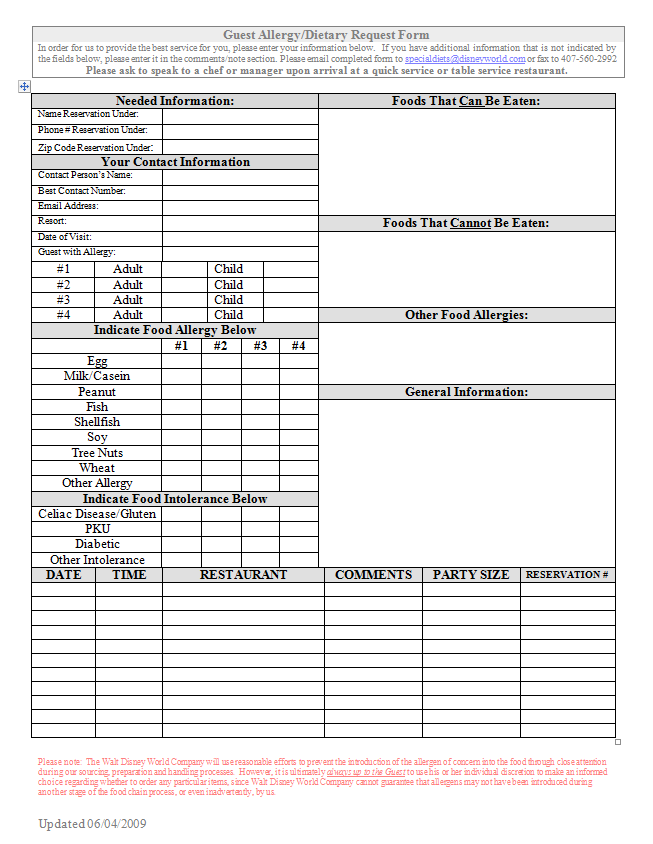 guest-allergy-dietary-request-form